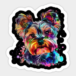 Yorkshire Terrier Colorfull Pop Art Design For Dog Onwer Sticker